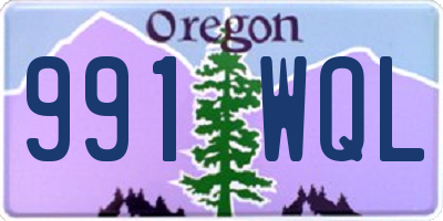 OR license plate 991WQL