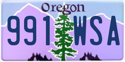 OR license plate 991WSA