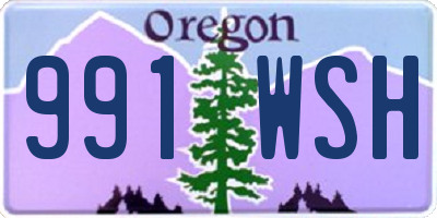 OR license plate 991WSH