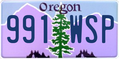 OR license plate 991WSP