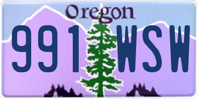 OR license plate 991WSW