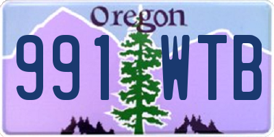 OR license plate 991WTB