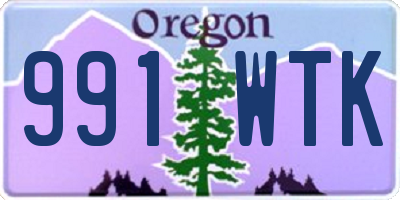 OR license plate 991WTK