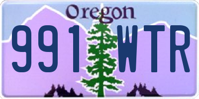 OR license plate 991WTR