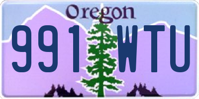 OR license plate 991WTU