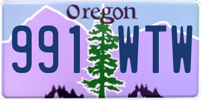 OR license plate 991WTW