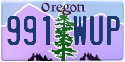 OR license plate 991WUP