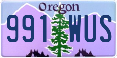 OR license plate 991WUS
