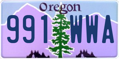 OR license plate 991WWA