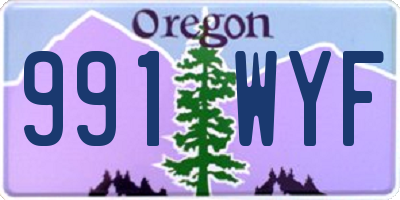 OR license plate 991WYF