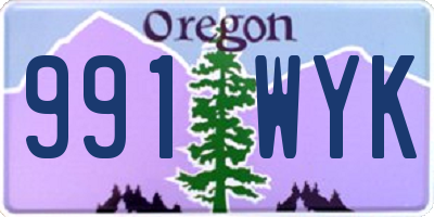 OR license plate 991WYK