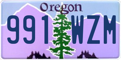 OR license plate 991WZM