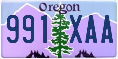 OR license plate 991XAA