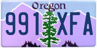 OR license plate 991XFA