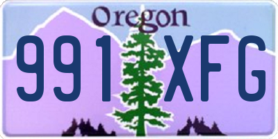 OR license plate 991XFG