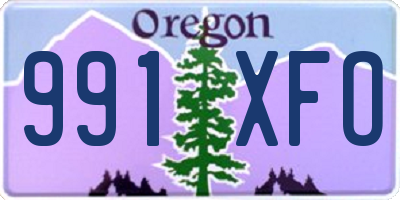 OR license plate 991XFO