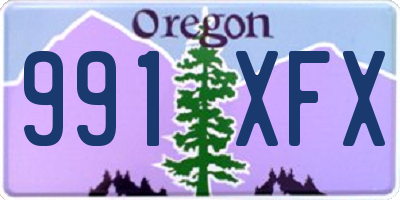 OR license plate 991XFX
