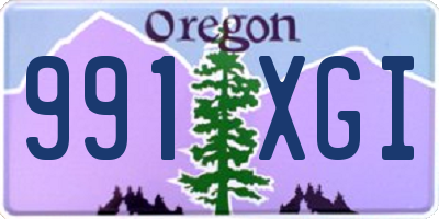 OR license plate 991XGI