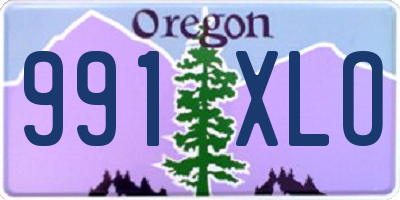OR license plate 991XLO
