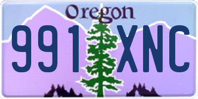 OR license plate 991XNC