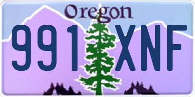 OR license plate 991XNF