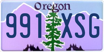 OR license plate 991XSG