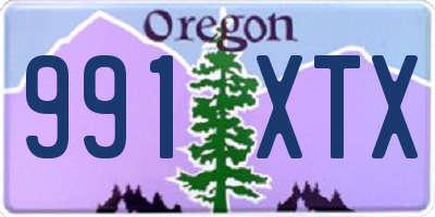 OR license plate 991XTX