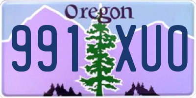 OR license plate 991XUO