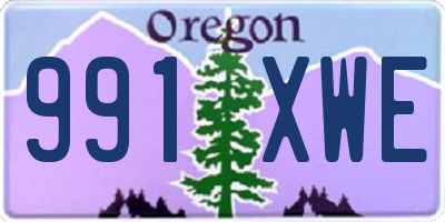 OR license plate 991XWE