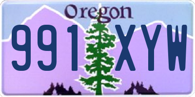 OR license plate 991XYW
