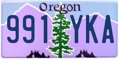 OR license plate 991YKA