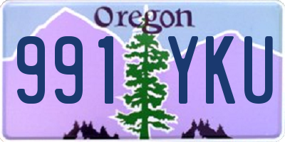 OR license plate 991YKU