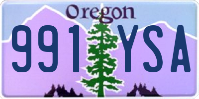 OR license plate 991YSA