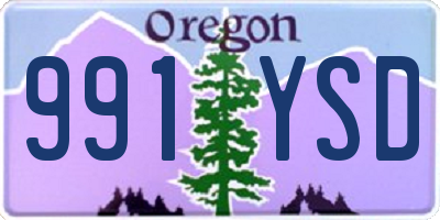 OR license plate 991YSD