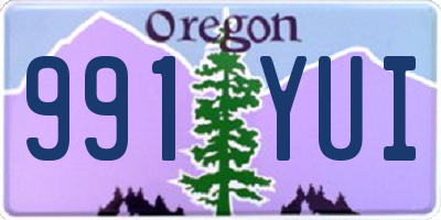 OR license plate 991YUI