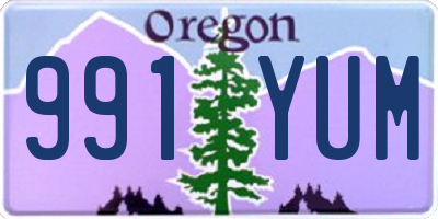 OR license plate 991YUM