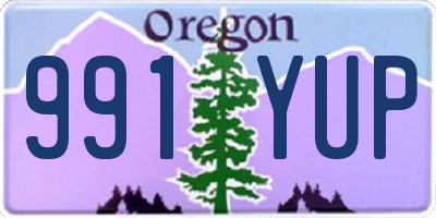 OR license plate 991YUP