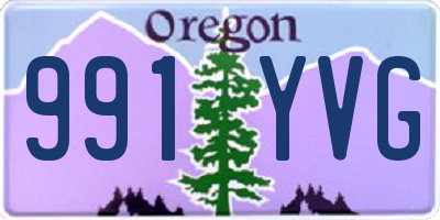 OR license plate 991YVG