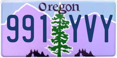 OR license plate 991YVY
