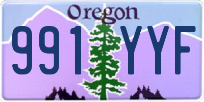 OR license plate 991YYF