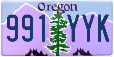 OR license plate 991YYK