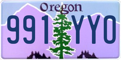 OR license plate 991YYO