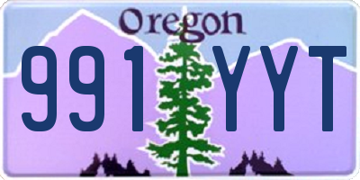 OR license plate 991YYT