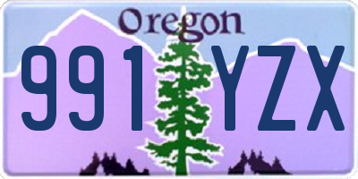 OR license plate 991YZX