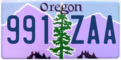 OR license plate 991ZAA