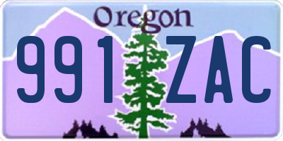 OR license plate 991ZAC