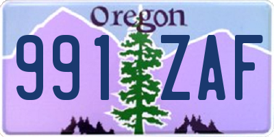 OR license plate 991ZAF