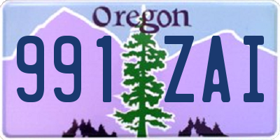 OR license plate 991ZAI