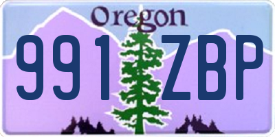 OR license plate 991ZBP