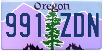 OR license plate 991ZDN